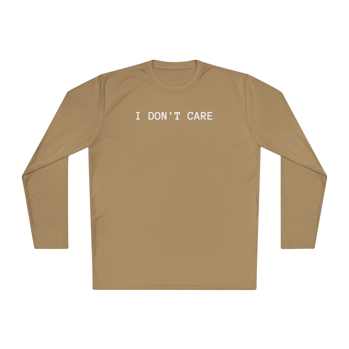 Unisex Lightweight Long Sleeve Tee - I Don't Care, Casual Outfit, Everyday Wear, Stylish Layering