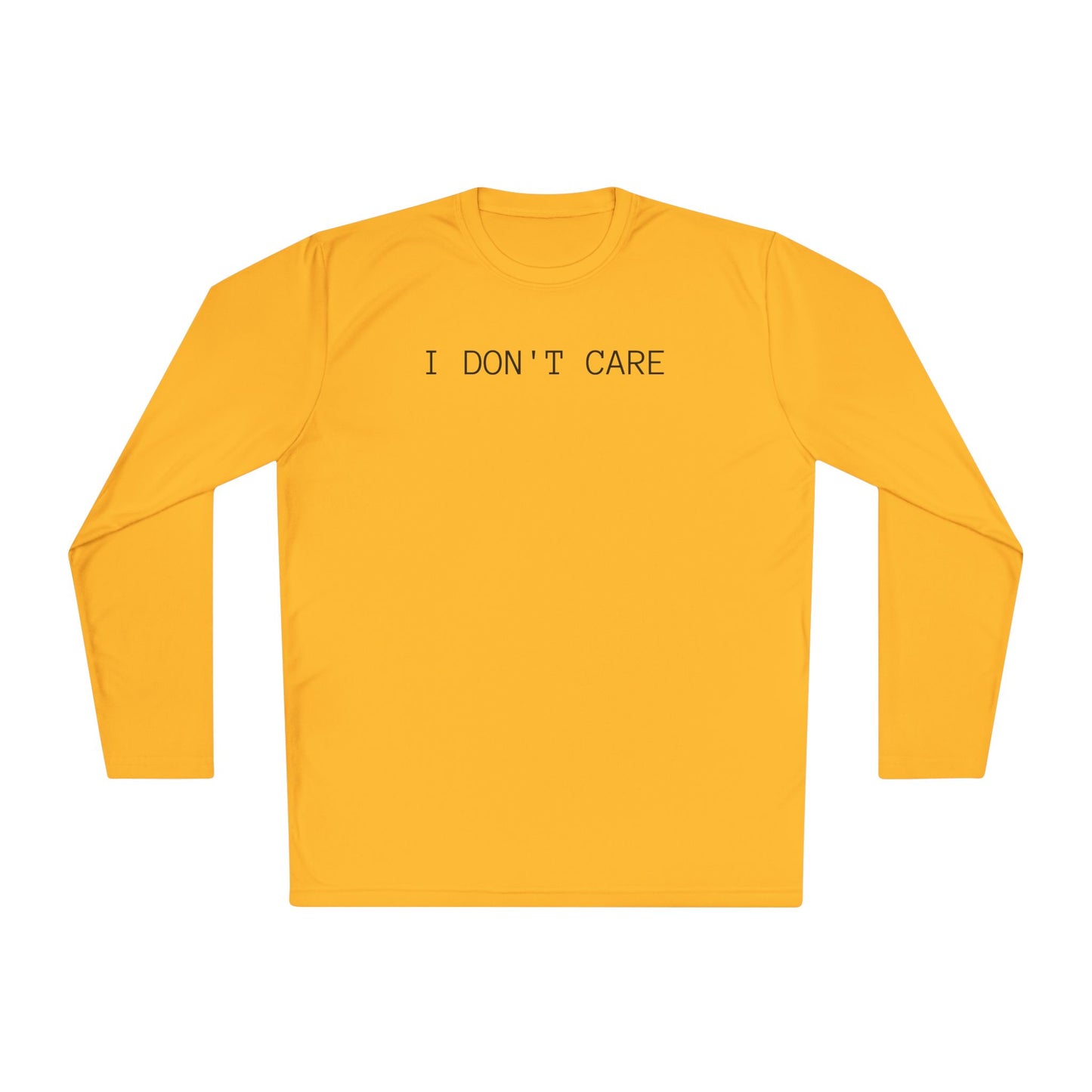 Unisex Lightweight Long Sleeve Tee - I Don't Care, Casual Outfit, Everyday Wear, Stylish Layering
