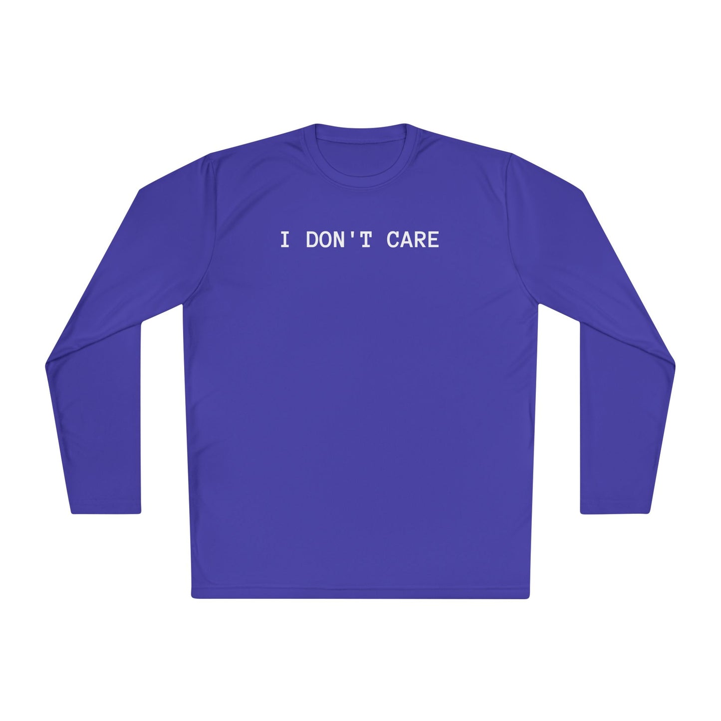 Unisex Lightweight Long Sleeve Tee - I Don't Care, Casual Outfit, Everyday Wear, Stylish Layering